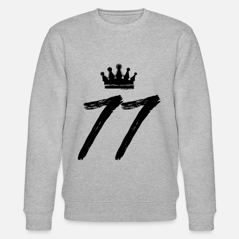 77 Zahl Krone - Stanley/Stella Unisex Bio-Sweatshirt CHANGER  - Grau meliert