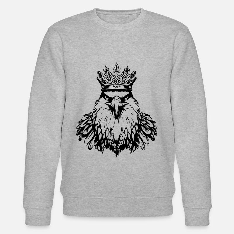 Adler Krone König - Stanley/Stella Unisex Bio-Sweatshirt CHANGER  - Grau meliert