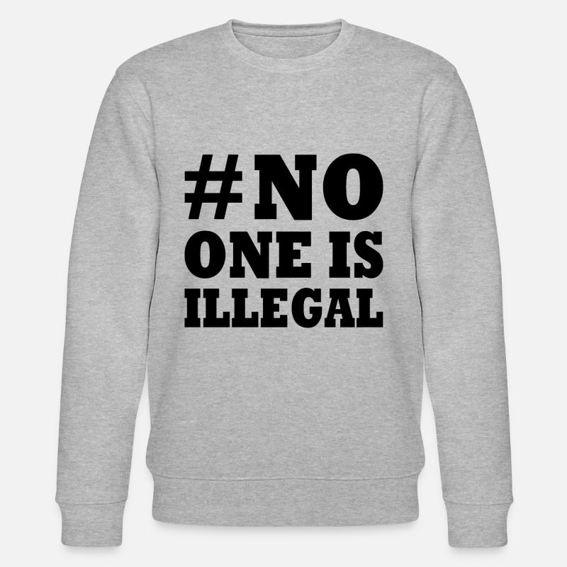 no one is illegal - Stanley/Stella Unisex Bio-Sweatshirt CHANGER  - Grau meliert
