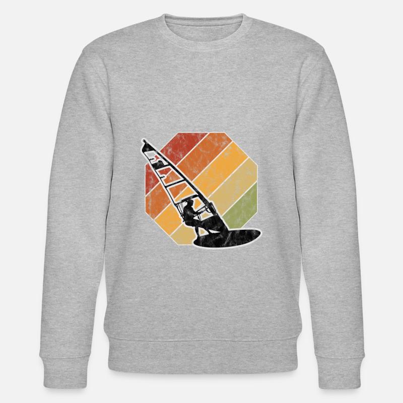 Windsurffer Retro Windsurfing Surf - Sweat bio CHANGER Stanley/Stella Unisexe - gris chiné