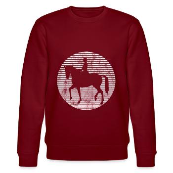 Dressur Dressurreiten Dressurreiter Reiten Pferd - Stanley/Stella Unisex Bio-Sweatshirt CHANGER  - Burgunderrot - Vorne - Nik (191cm) & Marisol (170cm)