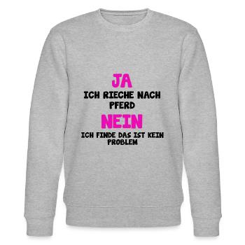 Pferdesprüche TShirt Pferd Reitersprüche Geschenk - Stanley/Stella Unisex Bio-Sweatshirt CHANGER  - Grau meliert - Vorne - Nik (191cm) & Marisol (170cm)