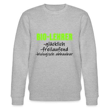 Biologist TShirt Biology Student Biochemistry Gift - Stanley/Stella CHANGER Unisex Organic Sweatshirt - heather grey - Front - Nik (191cm) & Marisol (170cm)