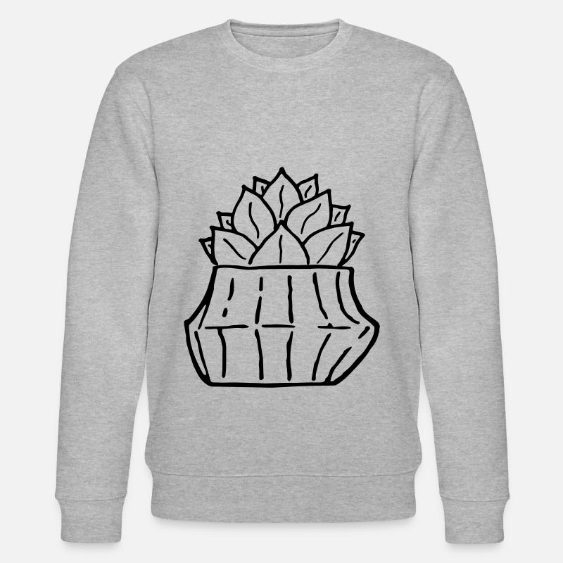 Cactus peint à la main - Sweat bio CHANGER Stanley/Stella Unisexe - gris chiné
