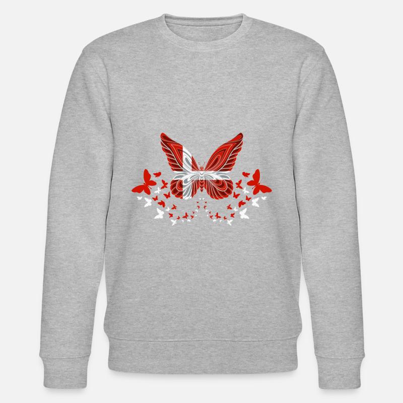 Danemark Flag Papillons - Sweat bio CHANGER Stanley/Stella Unisexe - gris chiné