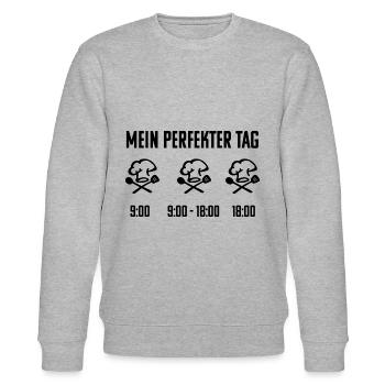 Kochen Perfekter Tag Geschenkidee - Stanley/Stella Unisex Bio-Sweatshirt CHANGER  - Grau meliert - Vorne - Nik (191cm) & Marisol (170cm)