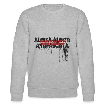 ALERTA ALERTA ANTIFASCISTA - Stanley/Stella Unisex Bio-Sweatshirt CHANGER  - Grau meliert - Vorne - Nik (191cm) & Marisol (170cm)