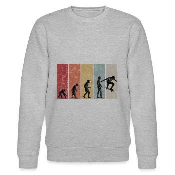 Skateboarder Skateboard Evolution Skate Skateing - Stanley/Stella Unisex Bio-Sweatshirt CHANGER  - Grau meliert - Vorne - Nik (191cm) & Marisol (170cm)