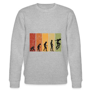 Evolution Skateboarder Skateboard Skater Skate - Stanley/Stella Unisex Bio-Sweatshirt CHANGER  - Grau meliert - Vorne - Nik (191cm) & Marisol (170cm)
