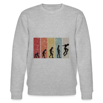 Evolution Skateboarder Skateboard Skater Skate - Stanley/Stella Unisex Bio-Sweatshirt CHANGER  - Grau meliert - Vorne - Nik (191cm) & Marisol (170cm)