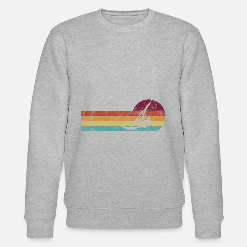 Surfen Windsurfer Windsurfen Windsurfing Retro - Stanley/Stella Unisex Bio-Sweatshirt CHANGER - Grau meliert