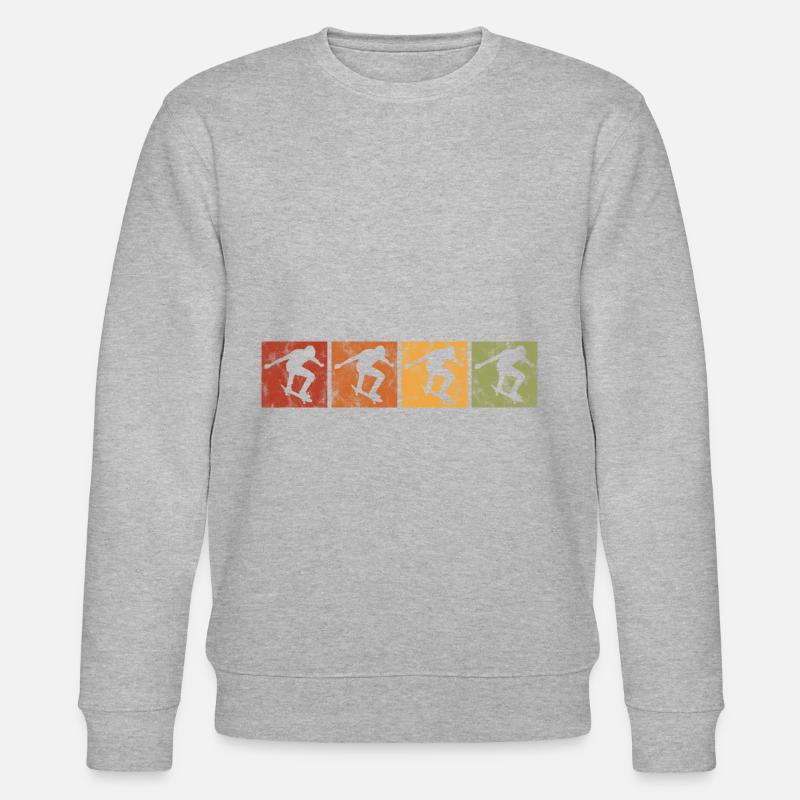 Skateboarder Skateboard Evolution Skate Skateing - Stanley/Stella CHANGER Unisex Organic Sweatshirt - heather grey