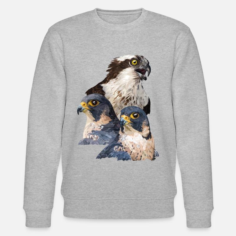 Raubvögel - Stanley/Stella Unisex Bio-Sweatshirt CHANGER  - Grau meliert
