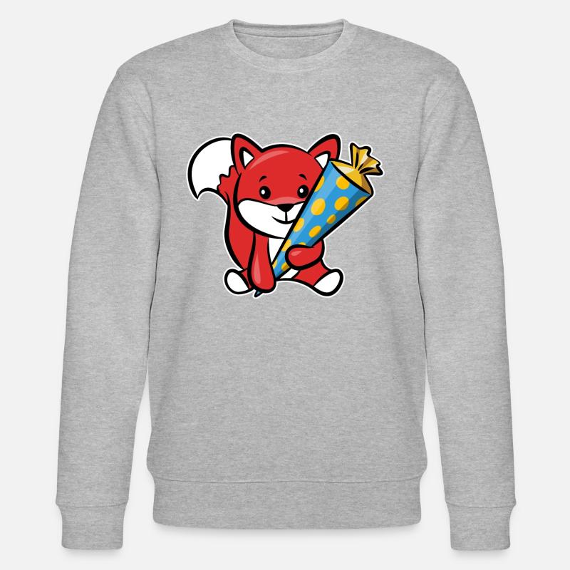 Cunning fox with sugar cone - Stanley/Stella CHANGER Unisex Organic Sweatshirt - heather grey