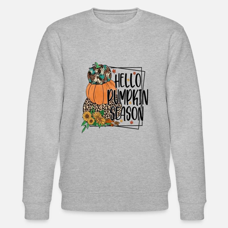 Hallo Kürbissaison - Stanley/Stella Unisex Bio-Sweatshirt CHANGER  - Grau meliert