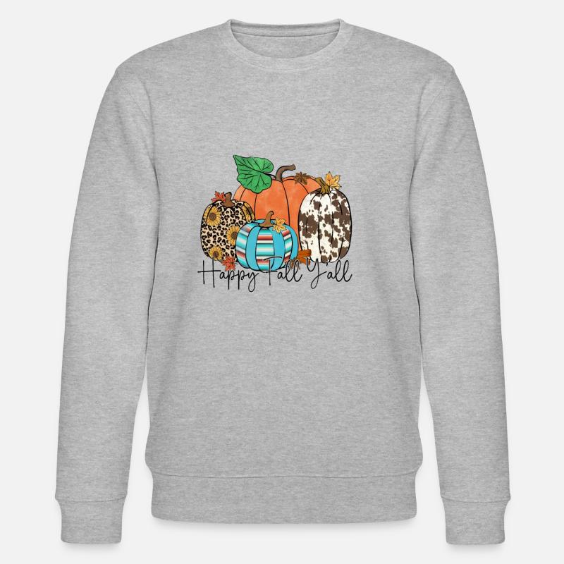Happy Fall y'all - Stanley/Stella Unisex Bio-Sweatshirt CHANGER  - Grau meliert