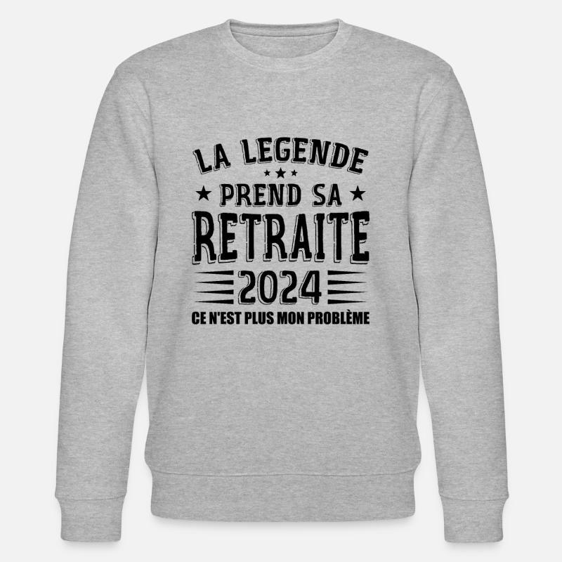 Retraite, Retraité, Retraitée - Sweat bio CHANGER Stanley/Stella Unisexe - gris chiné
