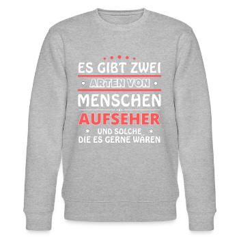 Overseer Gift - Two Types of... Design - Stanley/Stella CHANGER Unisex Organic Sweatshirt - heather grey - Front - Nik (191cm) & Marisol (170cm)
