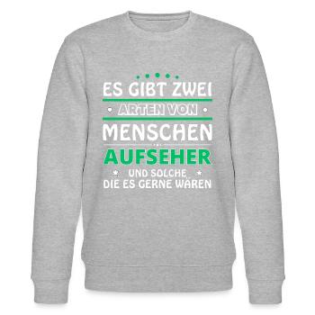 Overseer Gift - Two Types of... Design - Stanley/Stella CHANGER Unisex Organic Sweatshirt - heather grey - Front - Nik (191cm) & Marisol (170cm)
