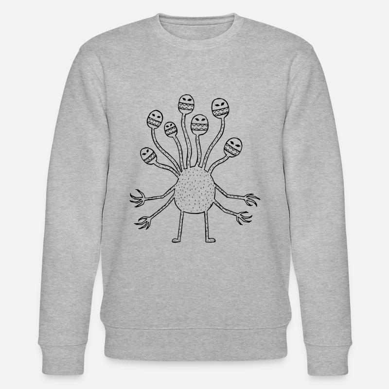 7 köpfiges Monster - Stanley/Stella Unisex Bio-Sweatshirt CHANGER  - Grau meliert
