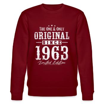 Original seit 1963 - Stanley/Stella Unisex Bio-Sweatshirt CHANGER  - Burgunderrot - Vorne - Nik (191cm) & Marisol (170cm)