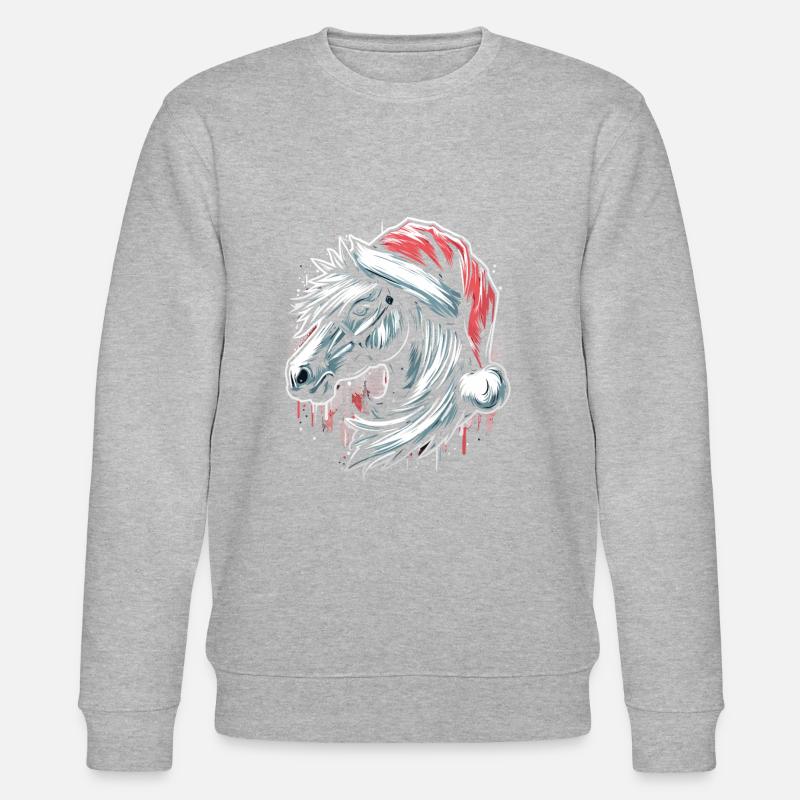 Weihnachten Pferd Pferdekopf Graffiti Style - Stanley/Stella Unisex Bio-Sweatshirt CHANGER - Grau meliert