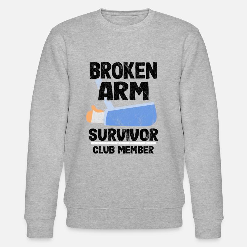Gebrochener Arm Überlebender Geschenk Genesung - Stanley/Stella Unisex Bio-Sweatshirt CHANGER  - Grau meliert