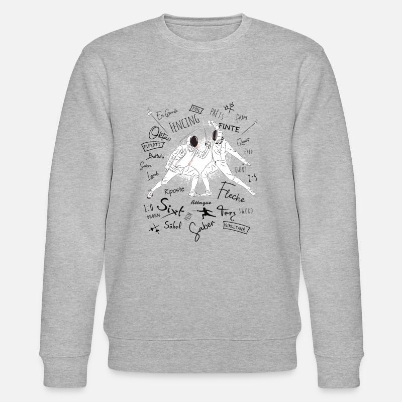 Fechten Begriffe Training Geschenk - Stanley/Stella Unisex Bio-Sweatshirt CHANGER - Grau meliert