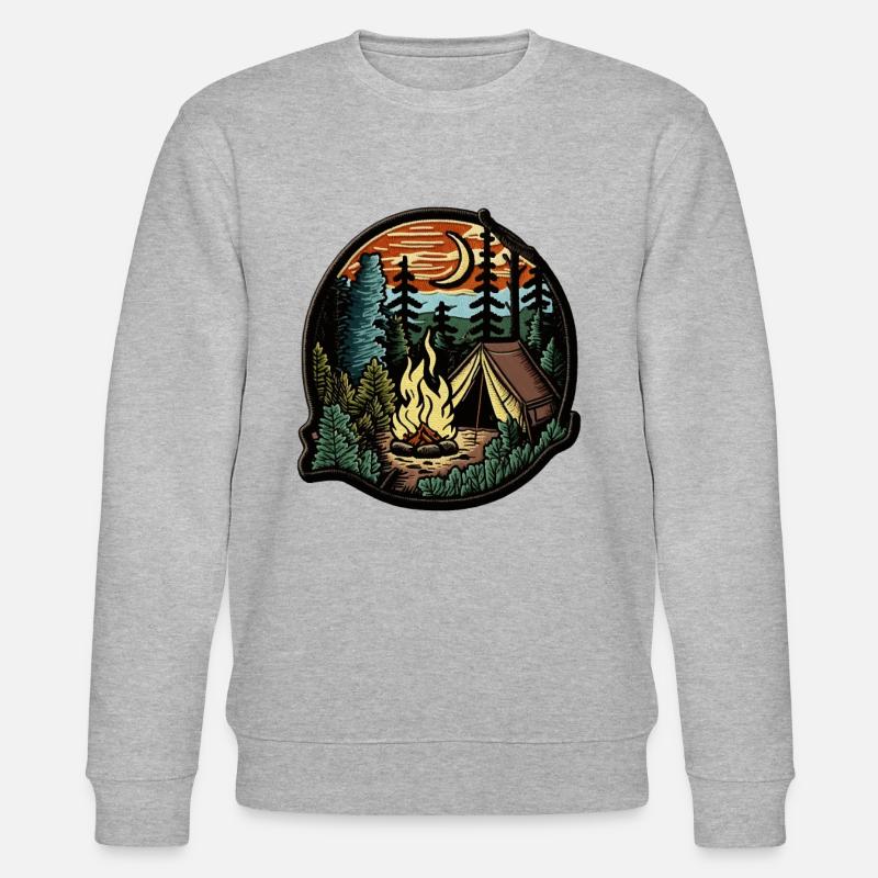 Camping - Patch design - Stanley/Stella Unisex Bio-Sweatshirt CHANGER  - Grau meliert