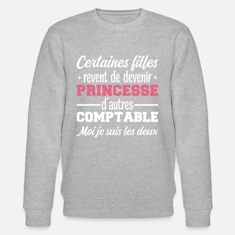 Princesse Comptable - Sweat bio CHANGER Stanley/Stella Unisexe - gris chiné