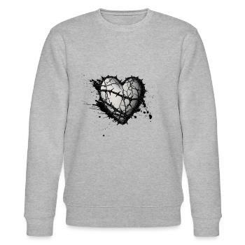 Corazón Espinado 02 - Stanley/Stella CHANGER Unisex Organic Sweatshirt - heather grey - Front - Nik (191cm) & Marisol (170cm)