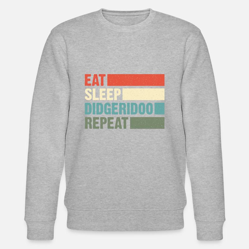 Didgeridoo Eat sleep repeat - Stanley/Stella Unisex Bio-Sweatshirt CHANGER  - Grau meliert