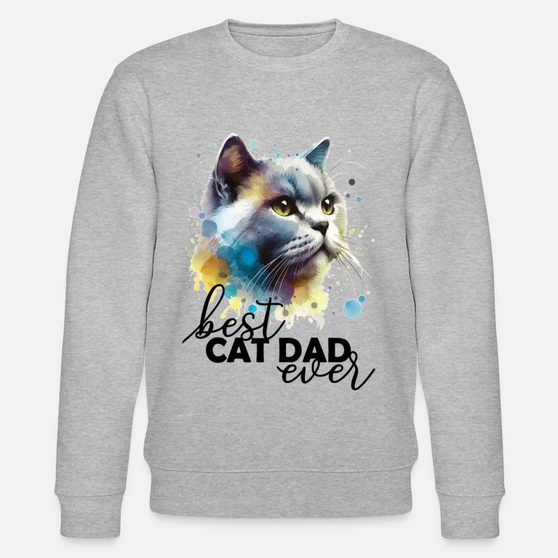 Meilleur Chat Papa Bester Katzenpapa - Sweat bio CHANGER Stanley/Stella Unisexe - gris chiné