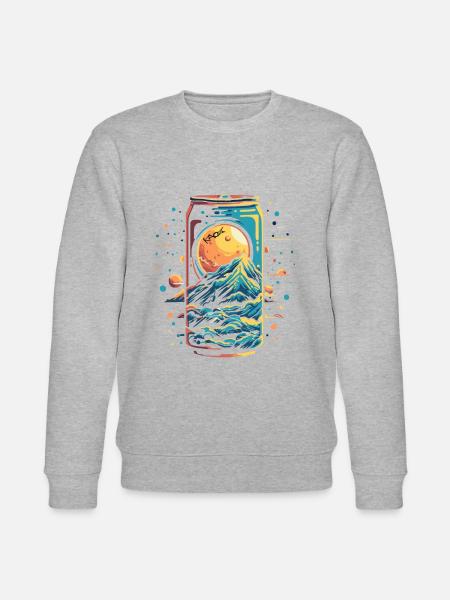 Space Universe Soda Can - Stanley/Stella CHANGER Unisex Organic Sweatshirt - heather grey