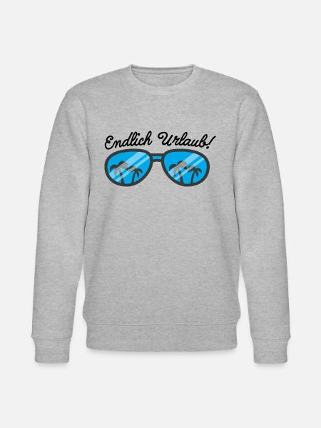 Urlaub Endlich Urlaub Spruch - Stanley/Stella Unisex Bio-Sweatshirt CHANGER - Grau meliert