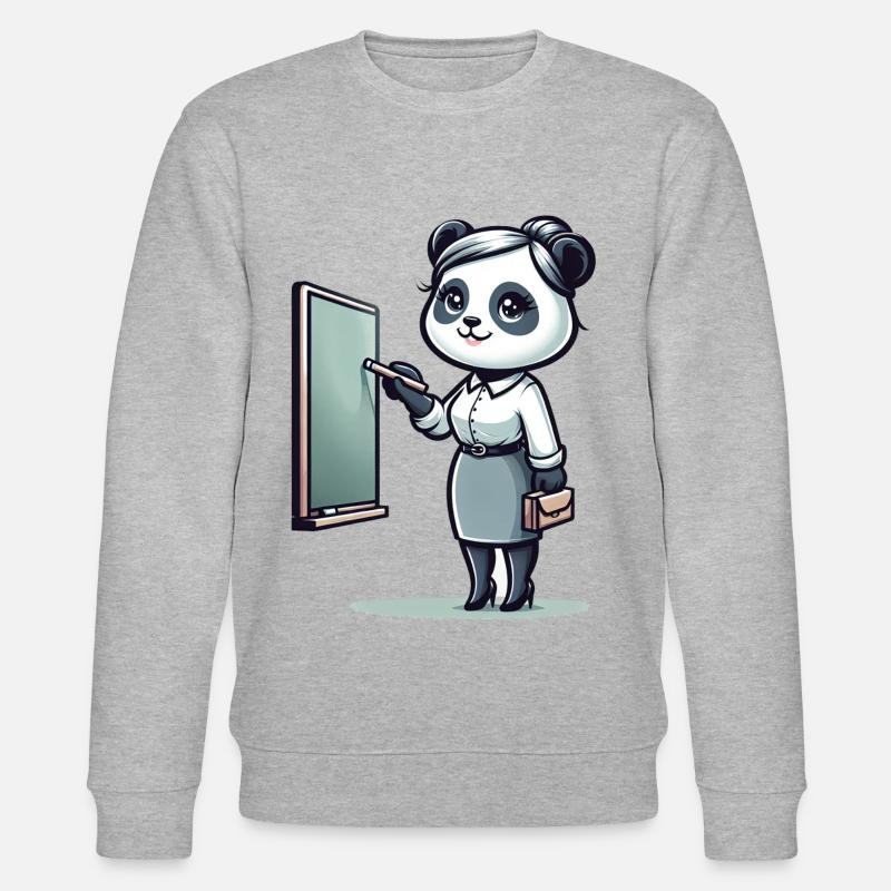 Professeur de panda mignon - Sweat bio CHANGER Stanley/Stella Unisexe - gris chiné
