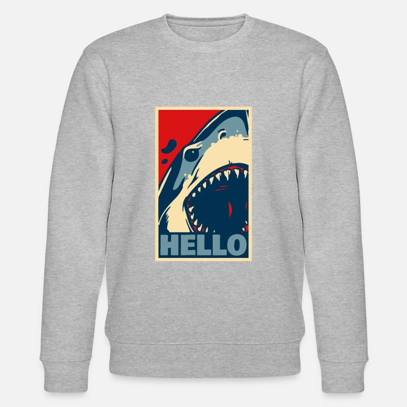 Hello Shark - Stanley/Stella CHANGER Unisex Organic Sweatshirt - heather grey