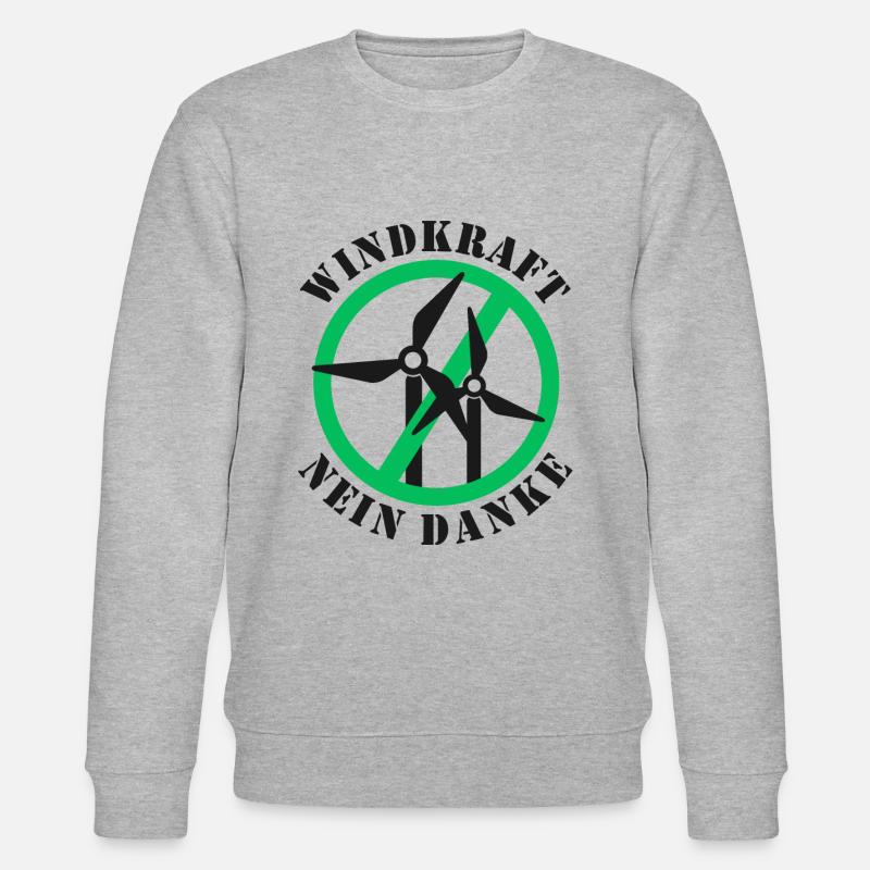 Windkraft Nein Danke - Stanley/Stella Unisex Bio-Sweatshirt CHANGER  - Grau meliert