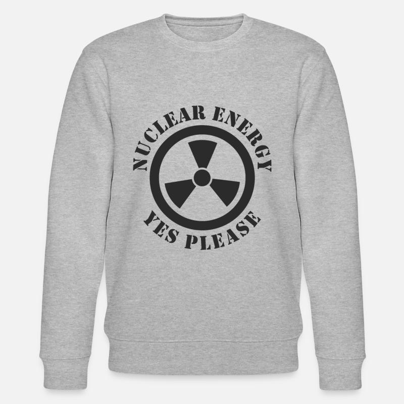 Kernenergie, Ja bitte, Atomkraft - Stanley/Stella Unisex Bio-Sweatshirt CHANGER  - Grau meliert