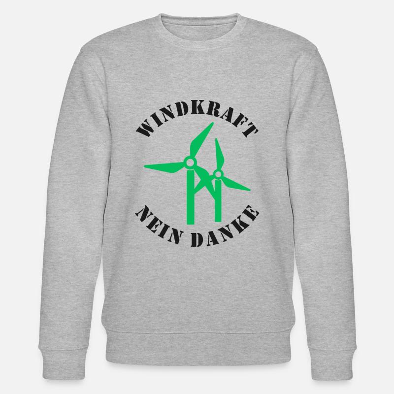 Windkraft Nein Danke - Stanley/Stella Unisex Bio-Sweatshirt CHANGER  - Grau meliert