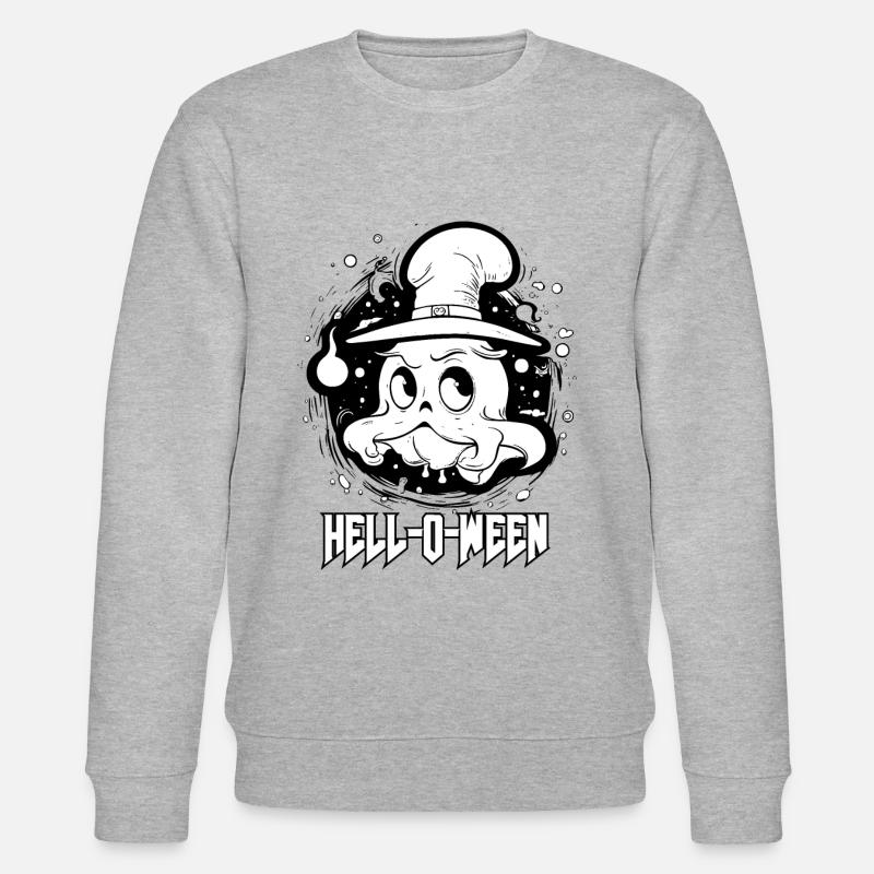 Hallo Halloween Geist - Stanley/Stella Unisex Bio-Sweatshirt CHANGER  - Grau meliert