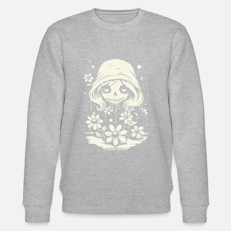 Adorable crâne et marguerites - Sweat bio CHANGER Stanley/Stella Unisexe - gris chiné