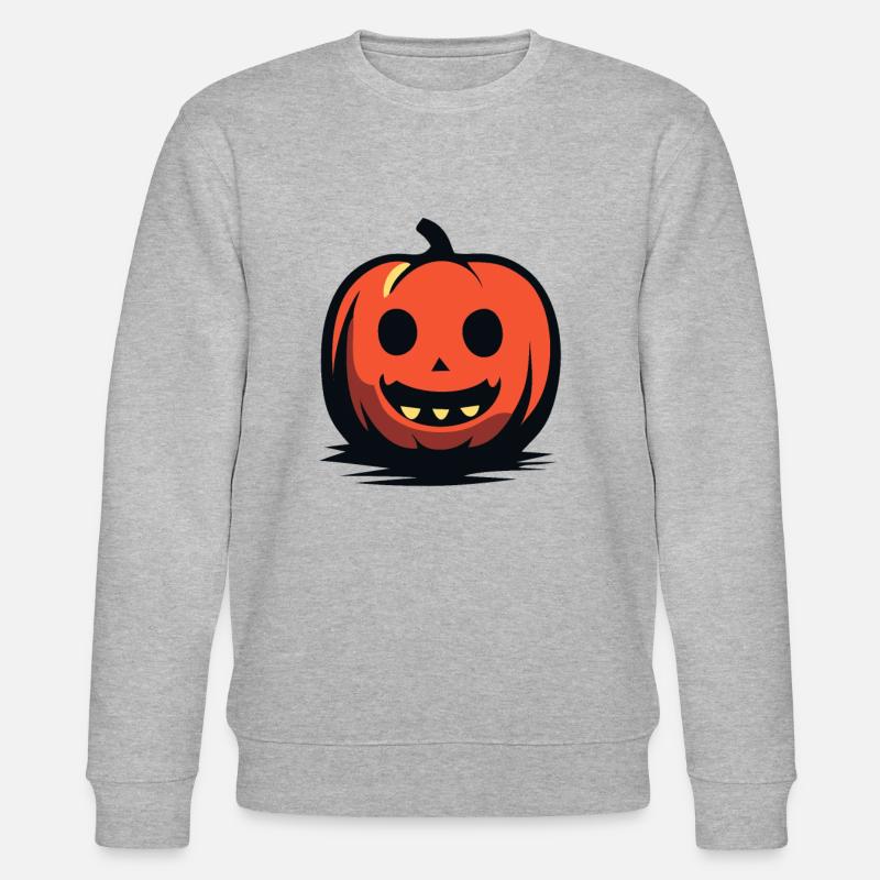 Lustiger Kürbis - Stanley/Stella Unisex Bio-Sweatshirt CHANGER  - Grau meliert