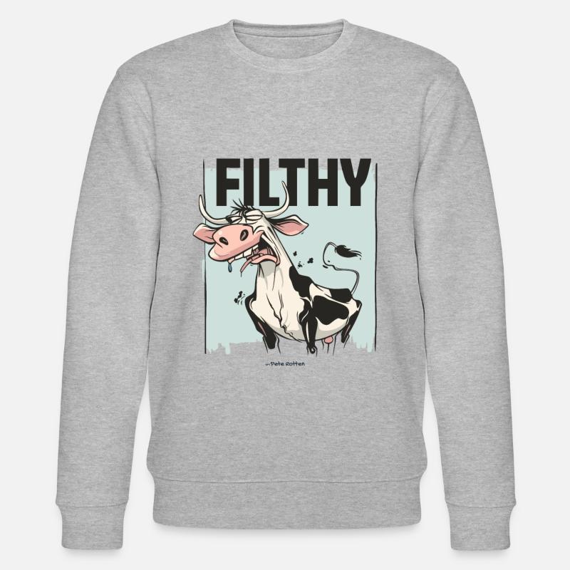 Angeekelte Kuh, dreckig und schmuddelig - Stanley/Stella Unisex Bio-Sweatshirt CHANGER  - Grau meliert