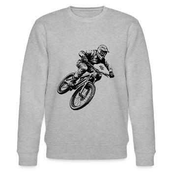 Abfahrt: Mountainbiken bergab - Stanley/Stella Unisex Bio-Sweatshirt CHANGER  - Grau meliert - Vorne - Nik (191cm) & Marisol (170cm)