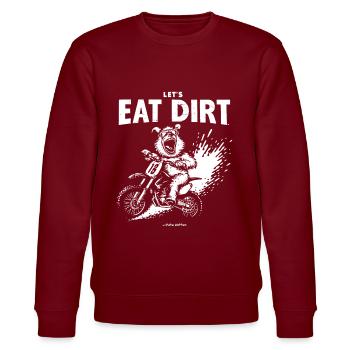 Lass uns Dreck fressen: Bär auf Motocross Bike - Stanley/Stella Unisex Bio-Sweatshirt CHANGER  - Burgunderrot - Vorne - Nik (191cm) & Marisol (170cm)