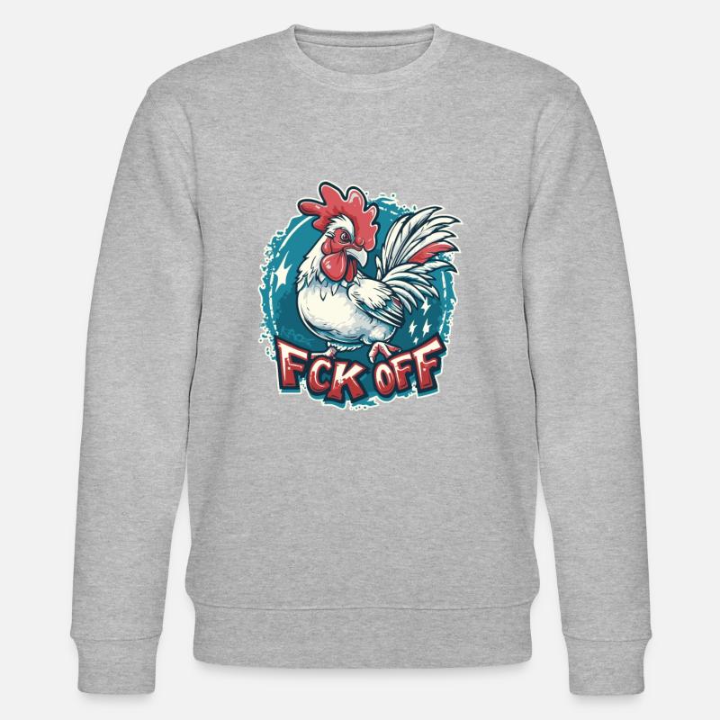 FCK OFF Hahn Huhn - Stanley/Stella Unisex Bio-Sweatshirt CHANGER - Grau meliert