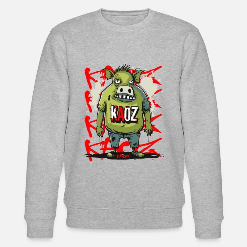Die Existenz eines Schweins - Stanley/Stella Unisex Bio-Sweatshirt CHANGER  - Grau meliert
