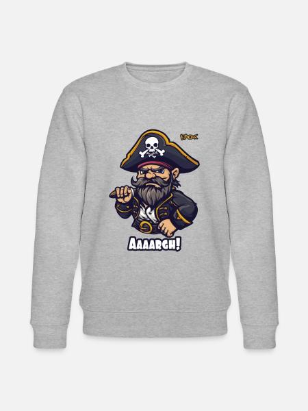 Aargh! Captain Pirate - Stanley/Stella CHANGER Unisex Organic Sweatshirt - heather grey