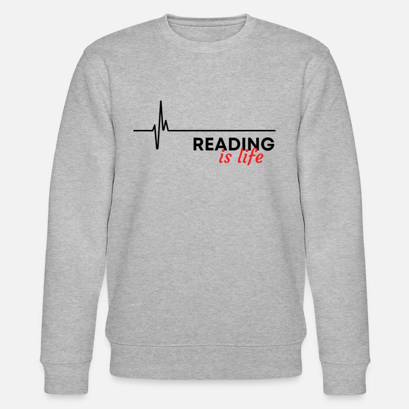 Lesen ist Leben - Stanley/Stella Unisex Bio-Sweatshirt CHANGER  - Grau meliert